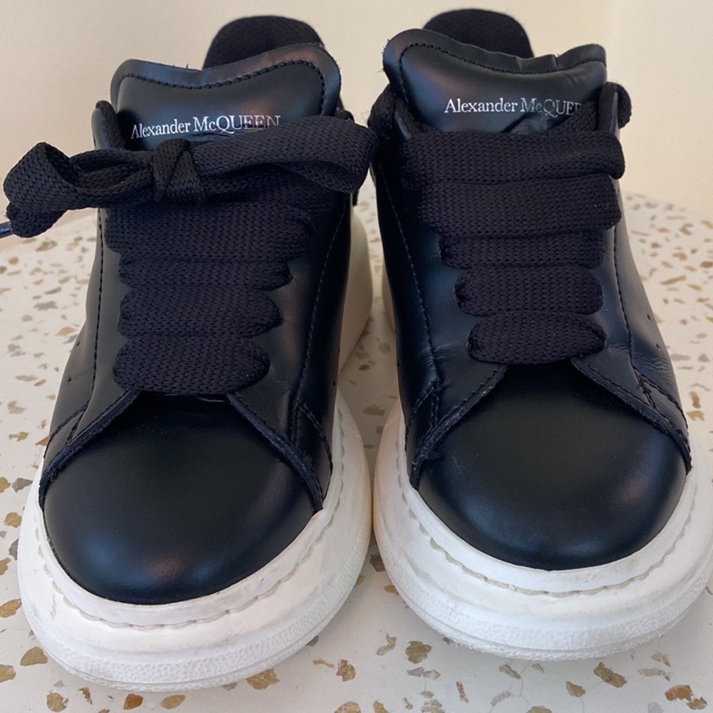 Alexander McQueen Black and White Leather Sneakers